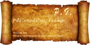Pórszász Izidor névjegykártya